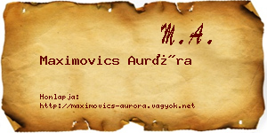 Maximovics Auróra névjegykártya